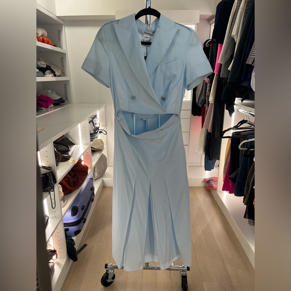 MaxMara Light Blue Cut-Out Dress